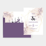 Vasari | Purple Line Flower Design Wedding Card