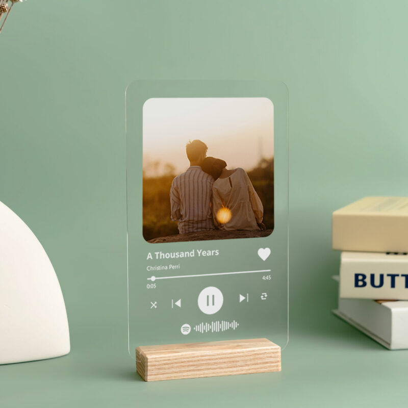 Acrylic Song Plaque with Wooden Base