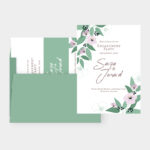 Vasari | Green Flower & Leaf's Design Wedding Card