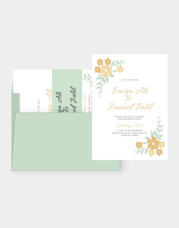 Vasari | Brown Flowers Design Wedding Card