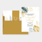 Vasari | Brown Leaf Wedding Card