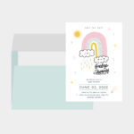 Baby Shower Greeting Cards Rainbow Cloud Design