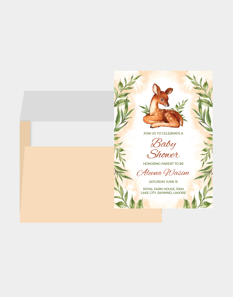 Vasari | Baby Shower Greeting Cards Deer Design