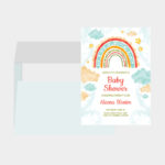 Baby Shower Greeting Cards Water Paint Design