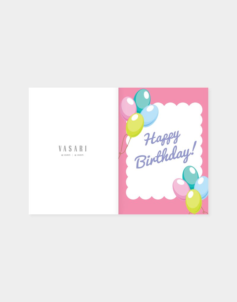 Vasari | Happy Birthday Card Balloon Celebration Design
