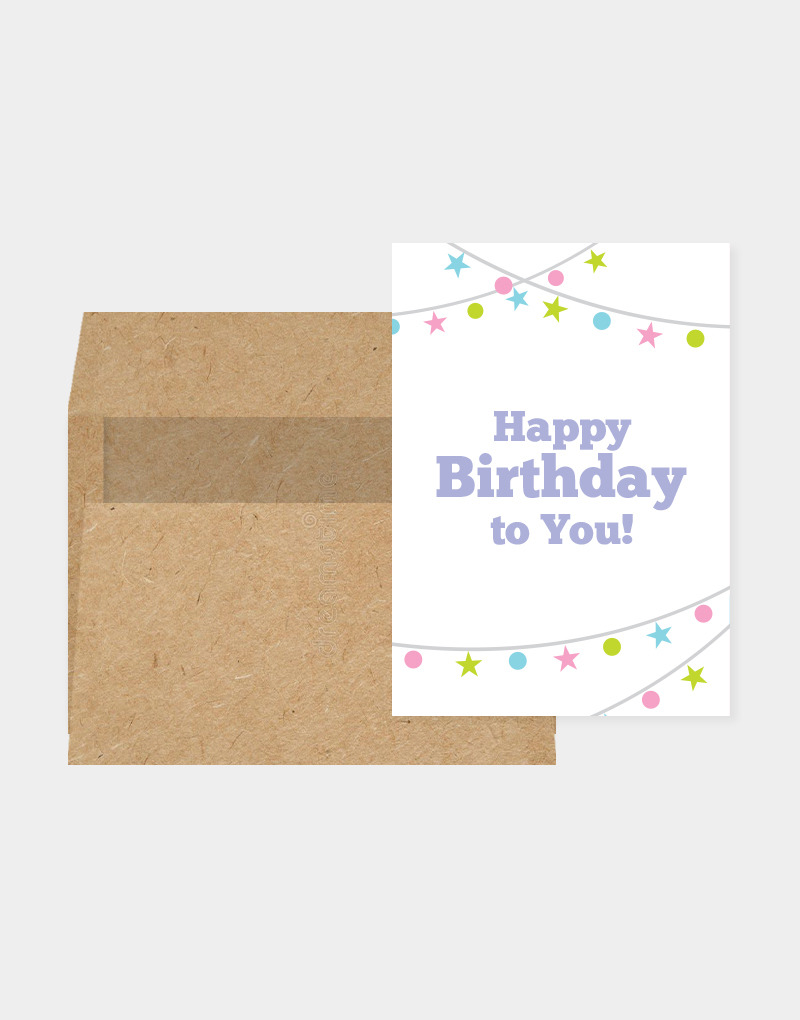 Vasari | Happy Birthday Card White Buntings Design
