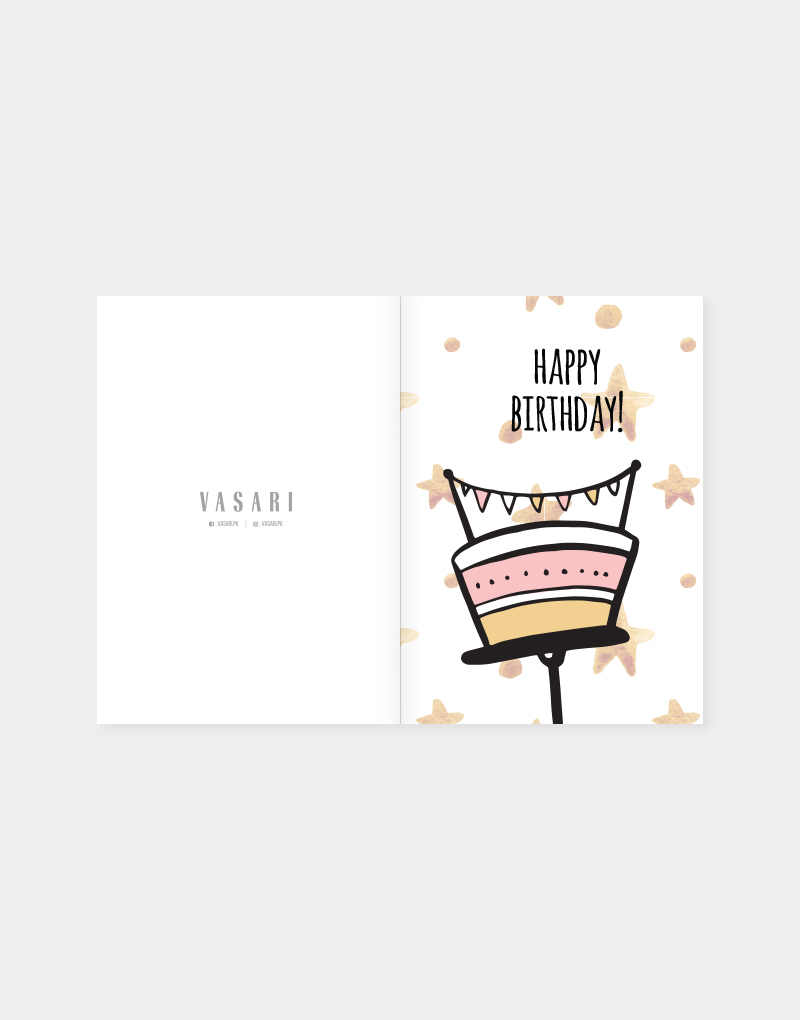Vasari | Happy Birthday Card Cake Design