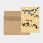 Vasari | Happy Birthday Card Brown Buntings Design