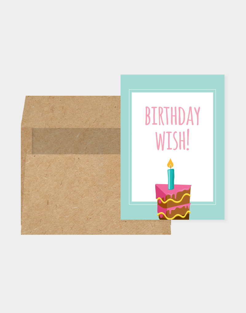 Vasari | Happy Birthday Card Cake Piece Design
