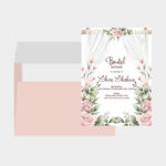 Vasari | Bridal Shower Invitation Cards Curtains Flowers Design