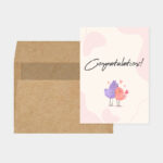 Vasari | Congratulation Card Pink Bird's Design