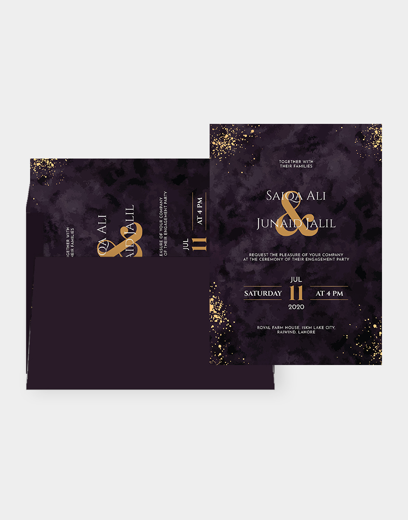 Vasari | Engagement Cards Black & Gold Design
