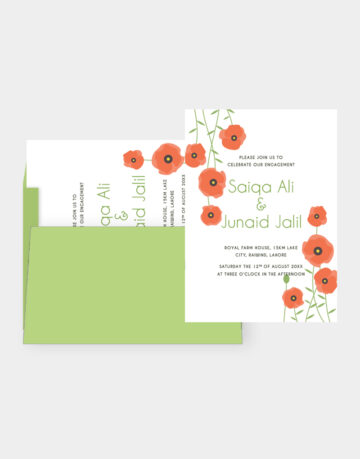 Vasari | Engagement Cards Red Flowers Design