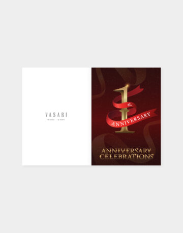 Vasari | 1st Anniversary Card Red Ribbon Graphics