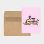 Vasari | Happy Anniversary Card Pink Leaf's