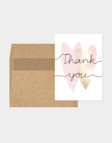 Vasari | Thank You Card Thanks (Double Heart Design)