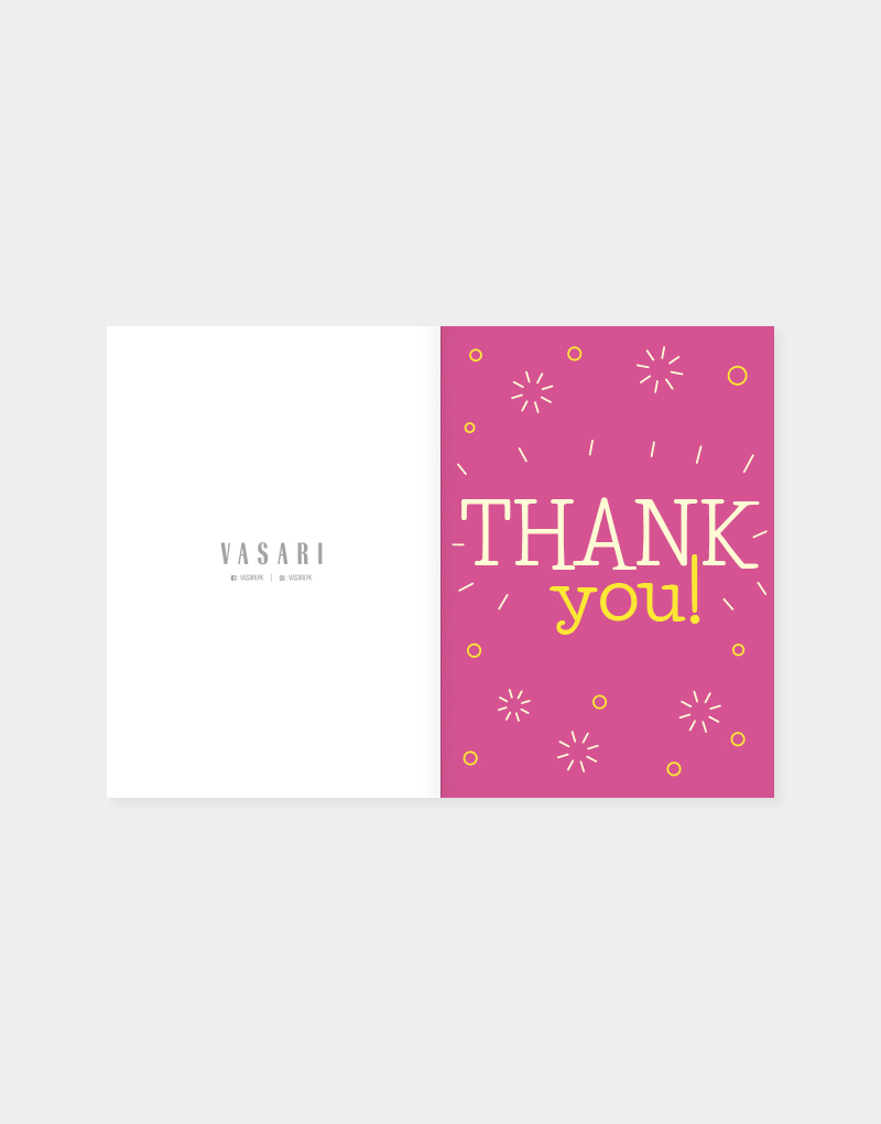 Vasari | Thank You Card (color sparkles design)