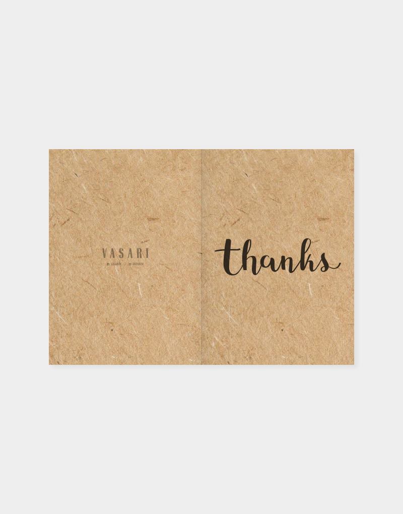 Vasari | Thank You Card Thanks Brown Paper Design)