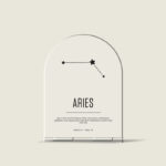 Transparent Acrylic Plaque | Aries Zodiac Sign | Birthday Gifts