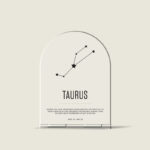 Transparent Acrylic Plaque | Taurus Zodiac Sign | Birthday Gifts