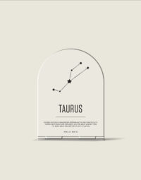 Transparent Acrylic Plaque | Taurus Zodiac Sign | Birthday Gifts