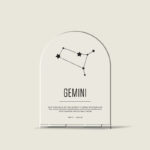 Transparent Acrylic Plaque | Gemini Zodiac Sign | Birthday Gifts