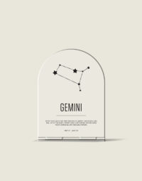 Transparent Acrylic Plaque | Gemini Zodiac Sign | Birthday Gifts